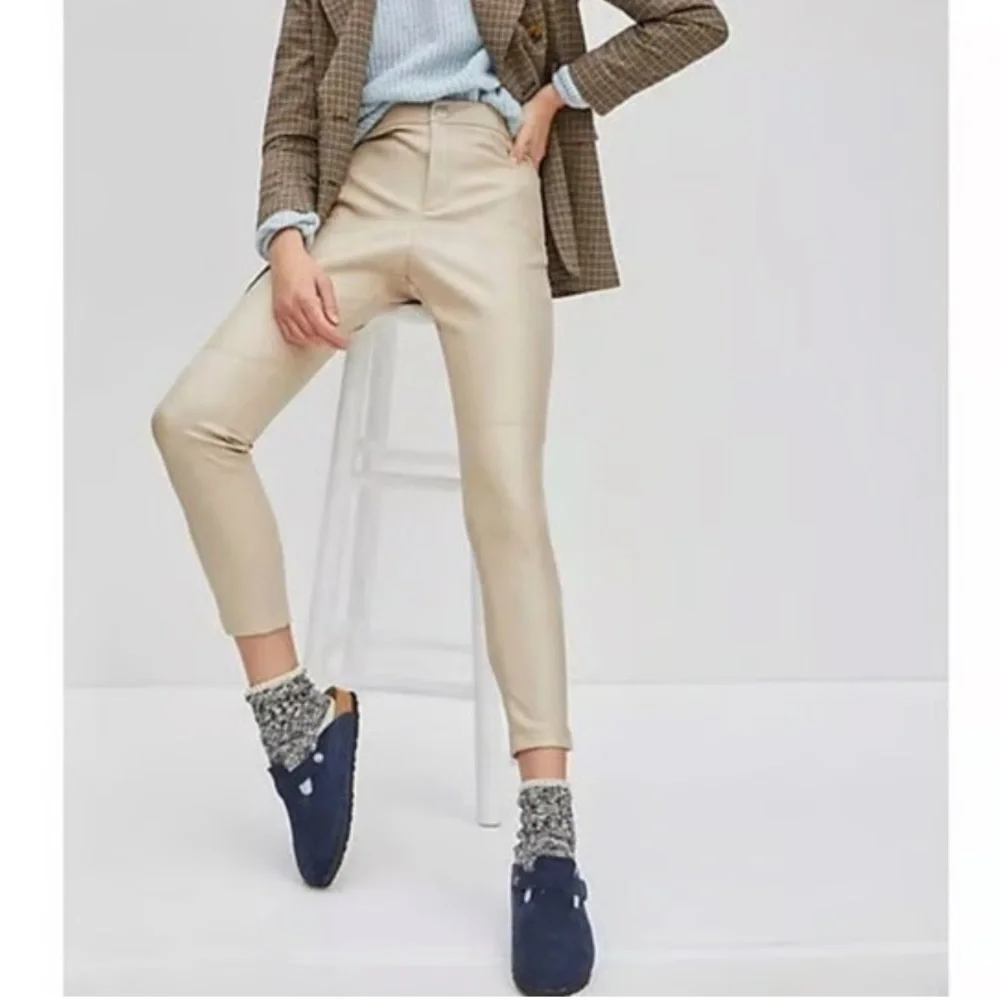 Anthropologie Avec Les Filles Arden Vegan Leather Pants Size Small New NWT